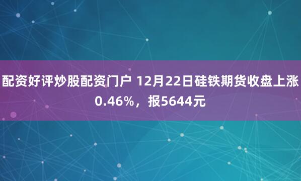配资好评炒股配资门户 12月22日硅铁期货收盘上涨0.46%，报5644元